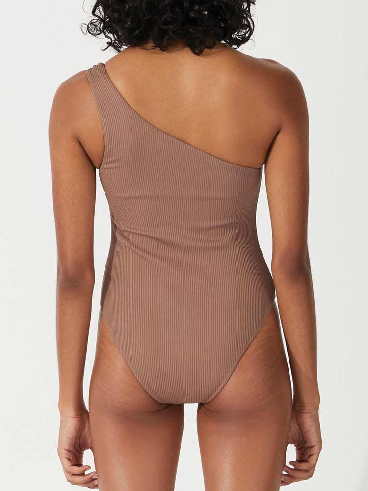 One Shoulder One Piece Chocolate - Image 4